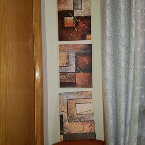 Set of three Abstract canvas wall art pieces